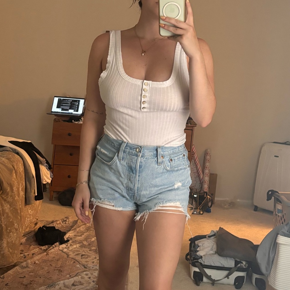 Free People Button Up Bodysuit